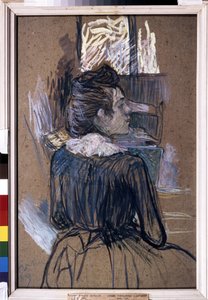 Žena u okna. Kresba Henri de Toulouse-Lautrec (Toulouse Lautrec od Henri de Toulouse Lautrec