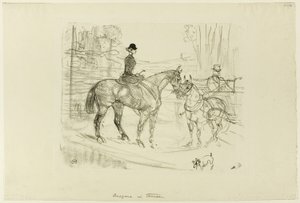 Reiterin und Wagen von Henri de Toulouse-Lautrec
