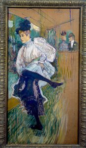 Tančící Jane Avril Jane Avril (1868-1943) byla tanečnicí Moulin Rouge. Obraz Henriho de Toulouse Lautreca (1864-1901) 1891 Sun. 0,85x0,45 m Paříž, musee d