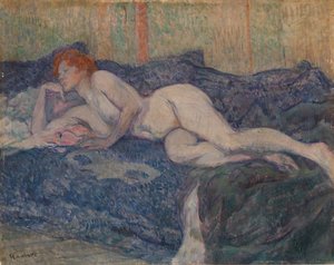 Nahá ležící na gauči od Henri de Toulouse-Lautrec