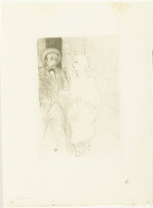 Portrétní van herci Léonie Yahne v Henri Mayer v toneelstuk Age Difficult Yahne a Mayer v těžkém věku od Henri de Toulouse Lautrec