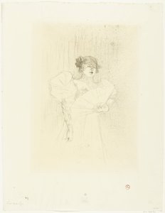 Portrét herečky Luce Myrès s ventilátorem Luce Myres ve tváři od Henri de Toulouse Lautrec
