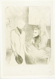 Portrétní van herečka Marthe Brandès jako herec Charles le Bargy v toneelstuk Les Cabotins Brandès a Bargy v Cabotins od Henri de Toulouse Lautrec