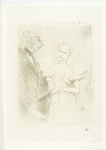 Herečka Portret van Marthe Brandès jako herec Louis-Pierre Leloir v toneelstuk Les Cabotins Brandès a Leloir v Cabotins od Henri de Toulouse Lautrec