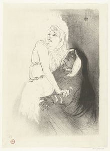 Herečka portrétní van Sarah Bernhardt v toneelstuk Phèdre (Phaedra) V době renesance. Sarah Bernhardt ve Phaedře od Henri de Toulouse Lautrec