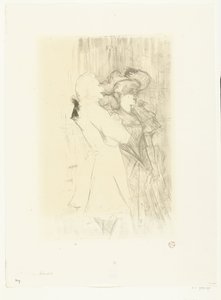 Portrét zpěvačky Marcelle Lender a zpěvačky Numa Auguez v operetě La Chanson de Fortunio Lender a Aguez od Henri de Toulouse Lautrec