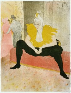 Sitzende Clownin (Mademoiselle Cha-u-ka-o) von Henri de Toulouse Lautrec