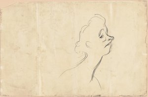 Yvette Guilbert (recto) Tříčtvrteční studie Yvette Guilbert (verso) od Henri de Toulouse-Lautrec