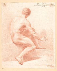 Sedící mužský akt, viděno zezadu (3. cena 1806) od Henricus Franciscus Wiertz