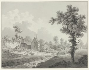 Krajina s vodním mlýnem na potoce od Henricus Josephus Antonissen