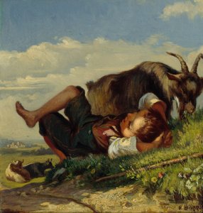 Pastýř s kozami od Henrik August Helland