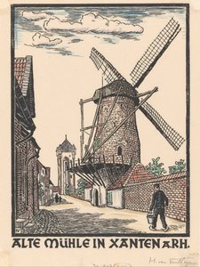 Větrný mlýn v Xanten od Henriëtte van Hove (signed by artist)