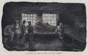Kamera nebo buňka ve věznici Ust Kara (litho) od Henry (after) Sandham