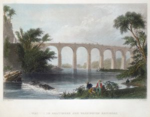 Viadukt na Baltimore & Washington Railroad, c1838 od Henry Adlard