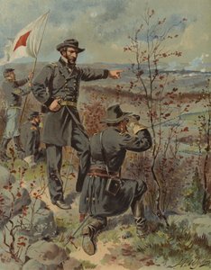 Generál Sherman na Kenesaw Mountain, Georgia, Americká občanská válka, 4. října 1864 (chromolitho) od Henry Alexander (after) Ogden
