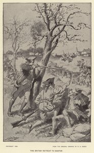 Britský ústup do Bostonu (litho) od Henry Alexander (after) Ogden