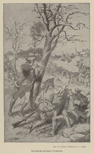 Britové ustoupí do Bostonu (litho) od Henry Alexander (after) Ogden
