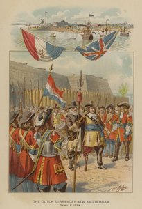 Holanďané kapitulují Nový Amsterdam, 8. září 1664 (chromolitho) od Henry Alexander (after) Ogden