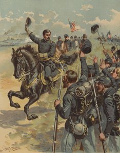 Generál McClellan v bitvě u Antietamu, Maryland, americká občanská válka, 17. září 1862