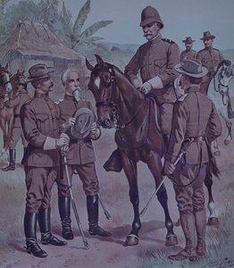 Španělsko-americká válka 1898, američtí vojáci, nasazený Gen Lawton, velitel druhé divize, 5. armádní sbor, na Kubě od Henry Alexander Ogden