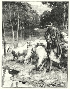 Pastýř a jeho stádo v Anti-Libanon (litho) od Henry Andrew Harper