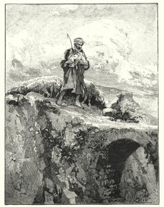 Most bez parapetu přes Jordán (litho) od Henry Andrew Harper