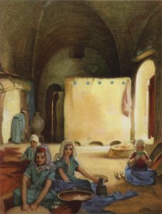 Rolnický dům v Siloam (barva litho)