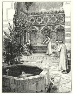 Přijímání hostů v levan, Damašek (litho) od Henry Andrew Harper