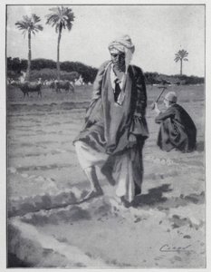 Zalévání nohou v Gizeh, Egypt (litho) od Henry Andrew Harper