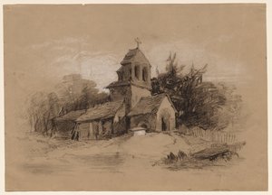Kostel v krajině, 1800s.