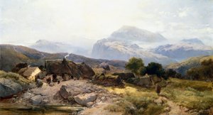 Ve Welsh Hills (olej na plátně)