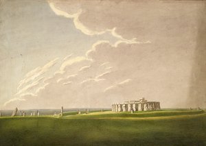 Velký předpotopní chrám Stonehenge: v původním stavu ze severu, 1824-1839 od Henry Browne