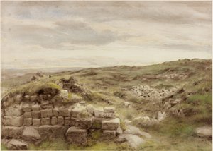 Housesteads, c.1848 (tužka a akvarel na papíře) od Henry Burdon Richardson