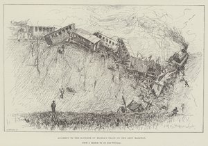 Nehoda vlaku ruského cara na Azovské železnici od Henry Charles Seppings Wright