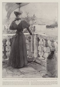 Epizoda z řecko-turecké války, manželka konzula Merlina zvedající komunikační signál ze střechy britského konzulátu ve Volo od Henry Charles Seppings Wright