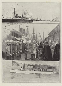 Příjezd krále Siamu, Jeho Veličenstva a vévody z Yorku na Spithead od Henry Charles Seppings Wright