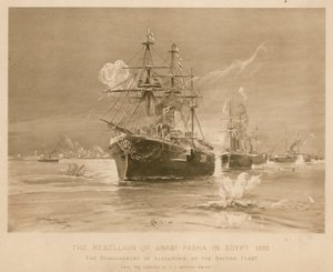 Bombardování Alexandrie britskou flotilou během povstání Ali Pasha, Egypt od Henry Charles Seppings Wright
