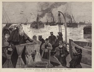 Generál William Booth, britský zakladatel Armády spásy, přijíždějící zpět do Southamptonu po svém světovém turné od Henry Charles Seppings Wright
