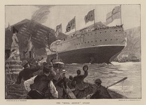 HMS Royal Arthur na palubě (rytina) od Henry Charles Seppings Wright