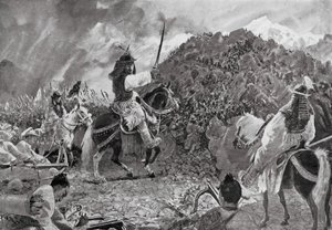 Nájezdy na divoké kmeny (litografie) od Henry Charles Seppings Wright