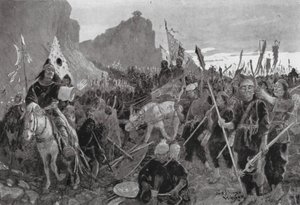 Vojáci s "kousky" v ústech (litografie) od Henry Charles Seppings Wright