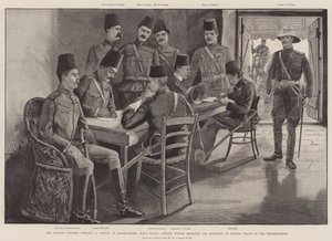 The Advance to Dongola, Council at Headquarters, Wady Halfa, Captain Watson reporting Discover of Dervish Tracks in the Neighborhood od Henry Charles Seppings Wright