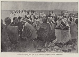 Britská výprava z Akkry do vnitrozemí Zlatého pobřeží, Palaver s Amrahiou od Henry Charles Seppings Wright