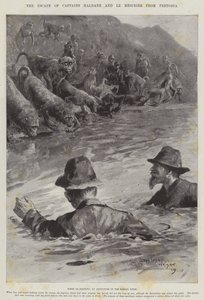 Útěk kapitánů Haldane a Le Mesurier z Pretorie od Henry Charles Seppings Wright