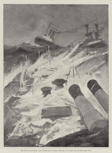 Námořní manévry, pohled na příď HMS Repulse v hlavním moři u irského pobřeží