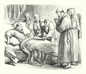 Wycliffe na smrtelné posteli (rytina)