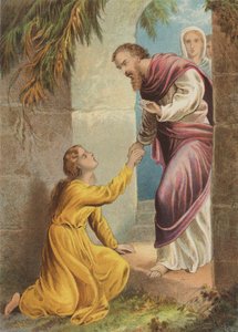 Mercy omdlévající u brány (chromolitho) od Henry Courtney Selous