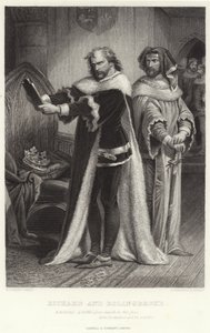 Richard a Bolingbroke, King Richard II, Act IV, Scéna I od Henry Courtney Selous
