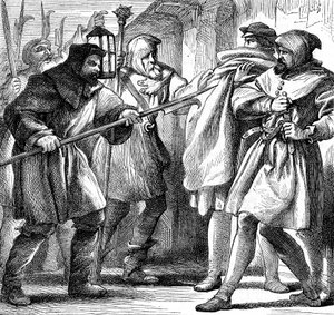 Scéna ze Shakespearova Mnoho povyku pro nic, 1870 od Henry Courtney Selous