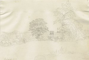 Eccleshall Village: kresba perem, nd [1788-1855] (kresba) od Henry Curzon Allport